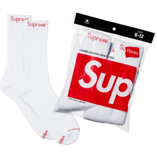 Supreme Hanes Starter Kit Pack (Tagless Tees Pack with 3 - Boxer Briefs Pack with 4 - Crew Socks Pack with 4) Black / White - Image 7