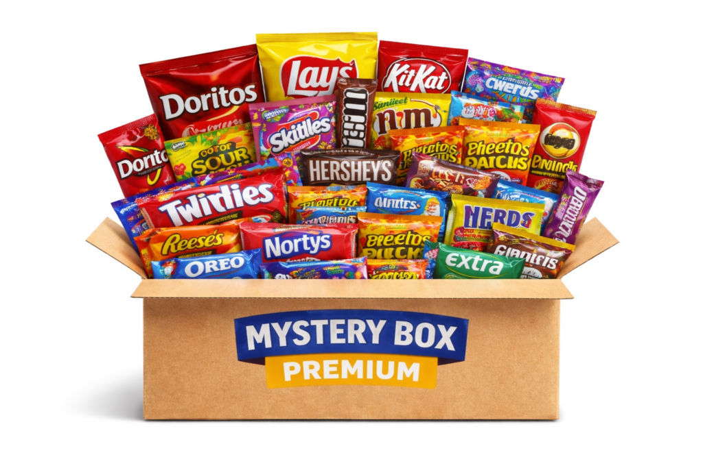 Mystery Snack Box EUA com Snacks Americanos Importados