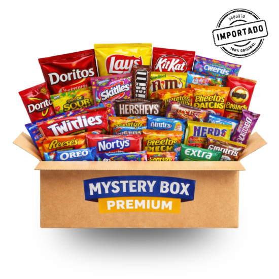Mystery Snack Box EUA com Snacks Americanos Importados