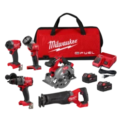 Milwaukee M18 Fuel 18V Lithium Ion Brushless Cordless Combo Kit W 2 5 0 Ah Battery Charger Packout Tool Box 4 Tool 3697 24Po - Imagem 1
