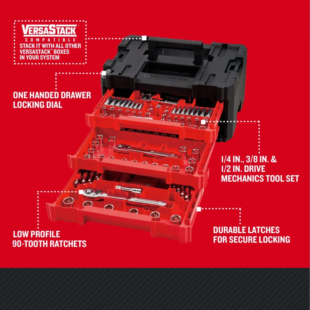 CRAFTSMAN VERSASTACK CMMT45306 – Jogo de Ferramentas Mecânicas (230 Peças)