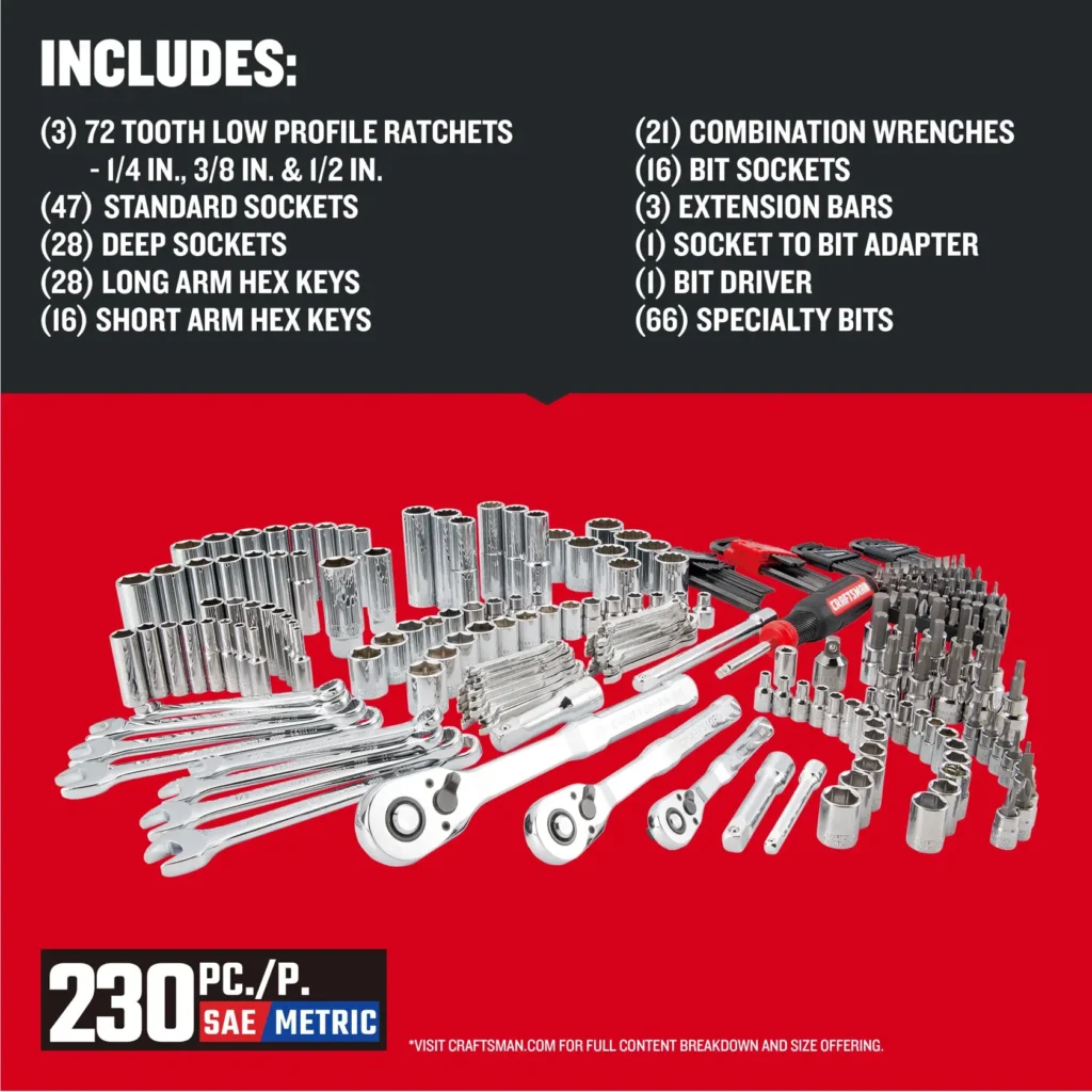 CRAFTSMAN VERSASTACK CMMT45306 – Jogo de Ferramentas Mecânicas (230 Peças)