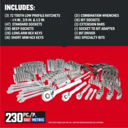 CRAFTSMAN VERSASTACK CMMT45306 – Jogo de Ferramentas Mecânicas (230 Peças) - Imagem 5