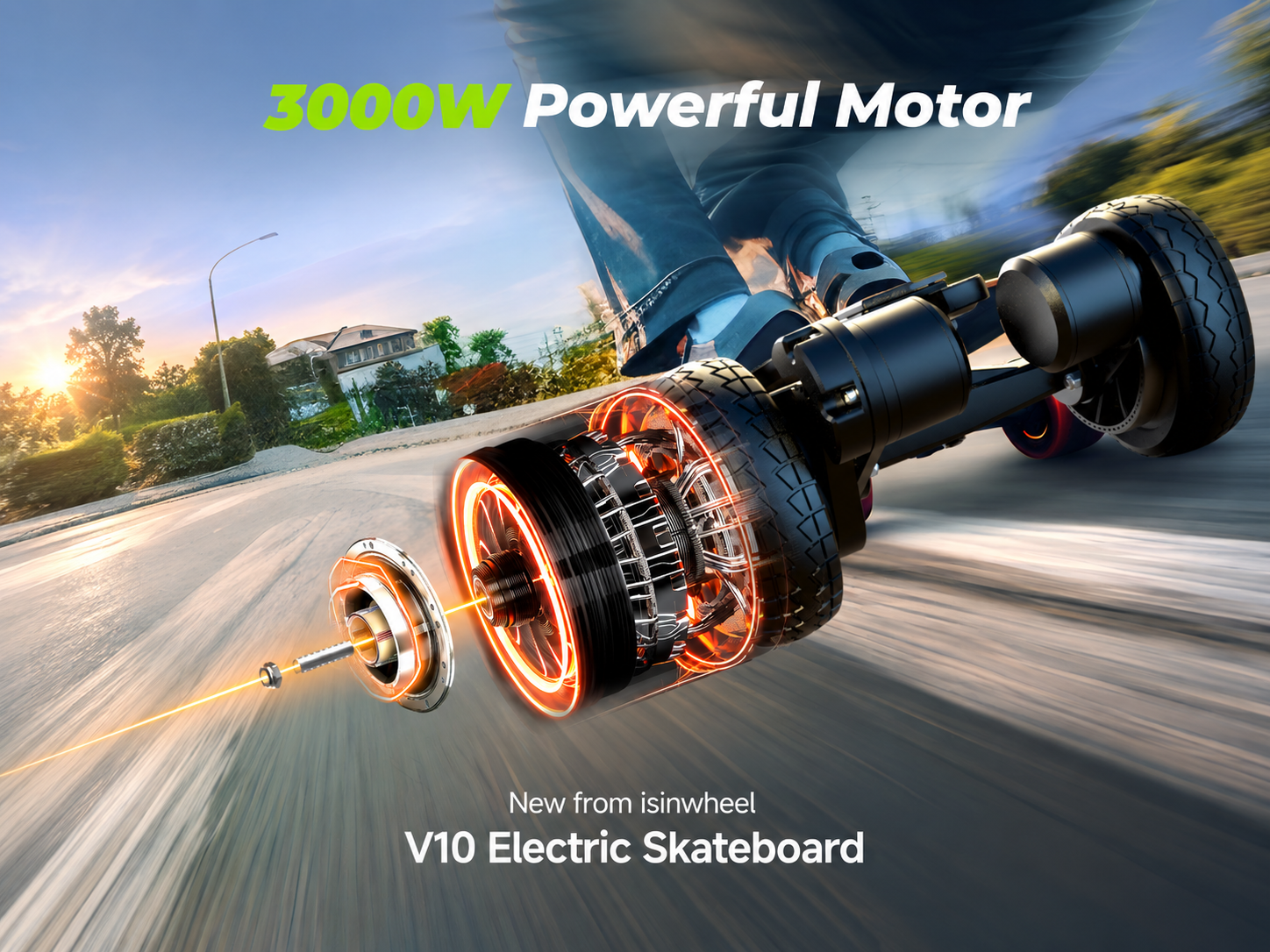 isinwheel V10 – Skate Elétrico All Terrain - Imagem 3
