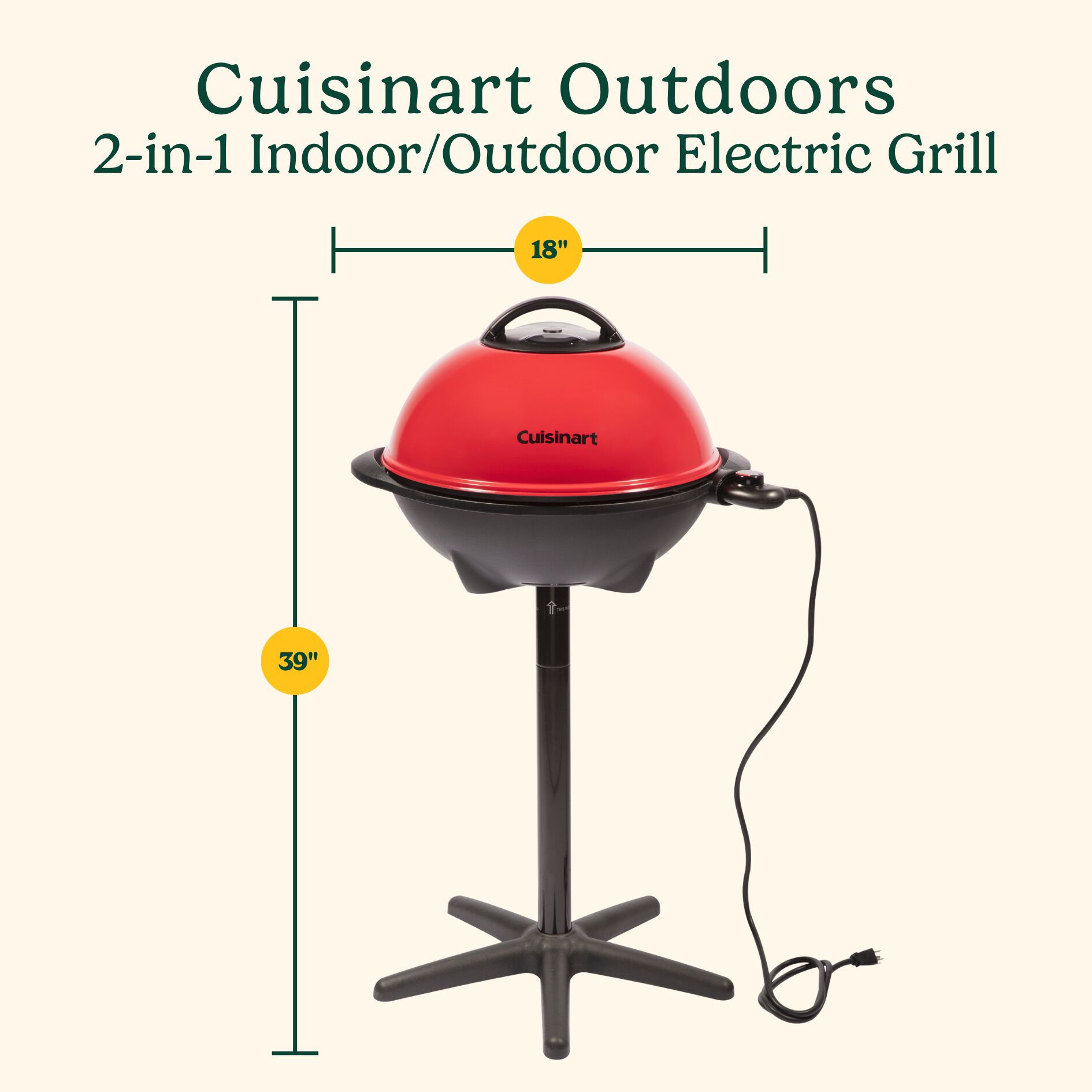 Cuisinart CEG-115 – Grill Elétrico 2 em 1 para Uso Interno e Externo - Imagem 2