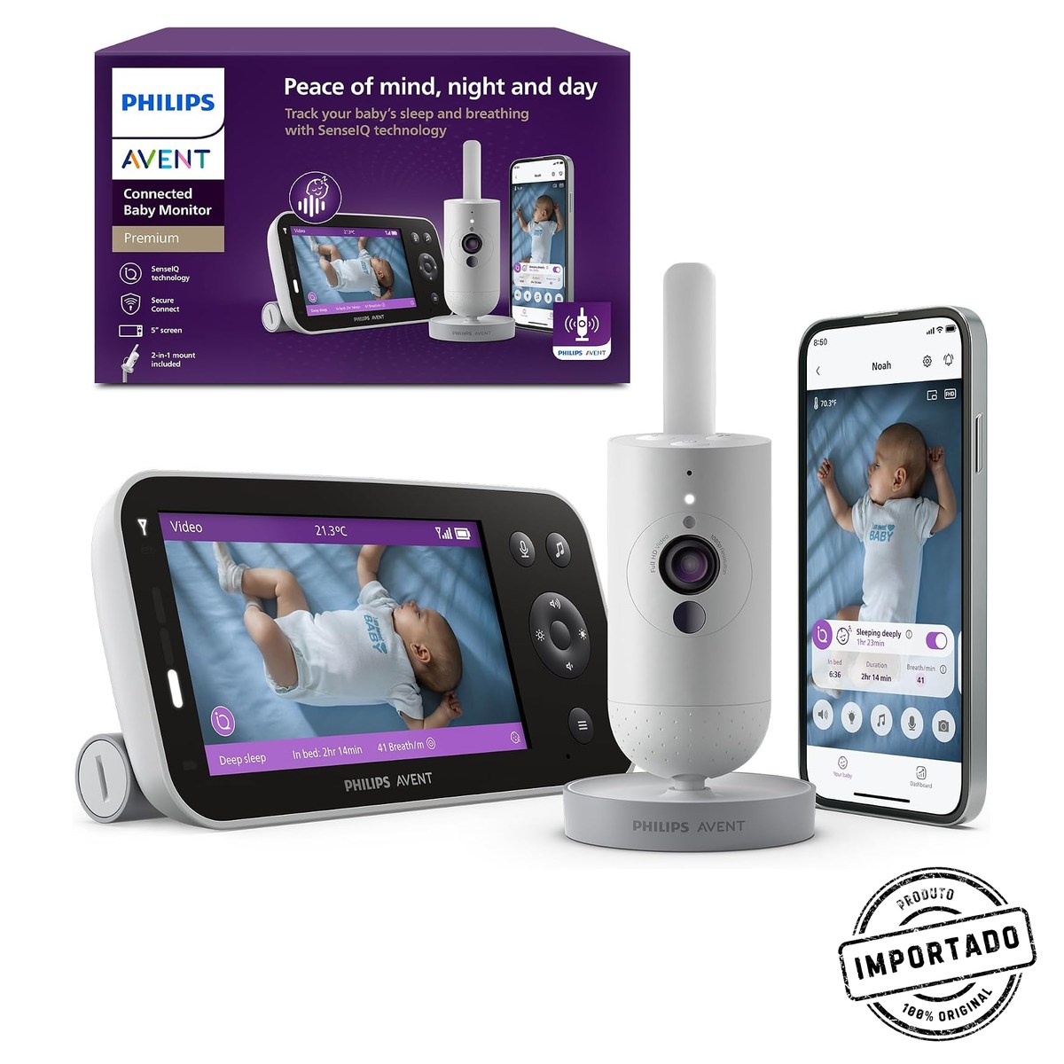 Philips Avent SCD973/37 – Babá Eletrônica Conectada Premium - Imagem 1
