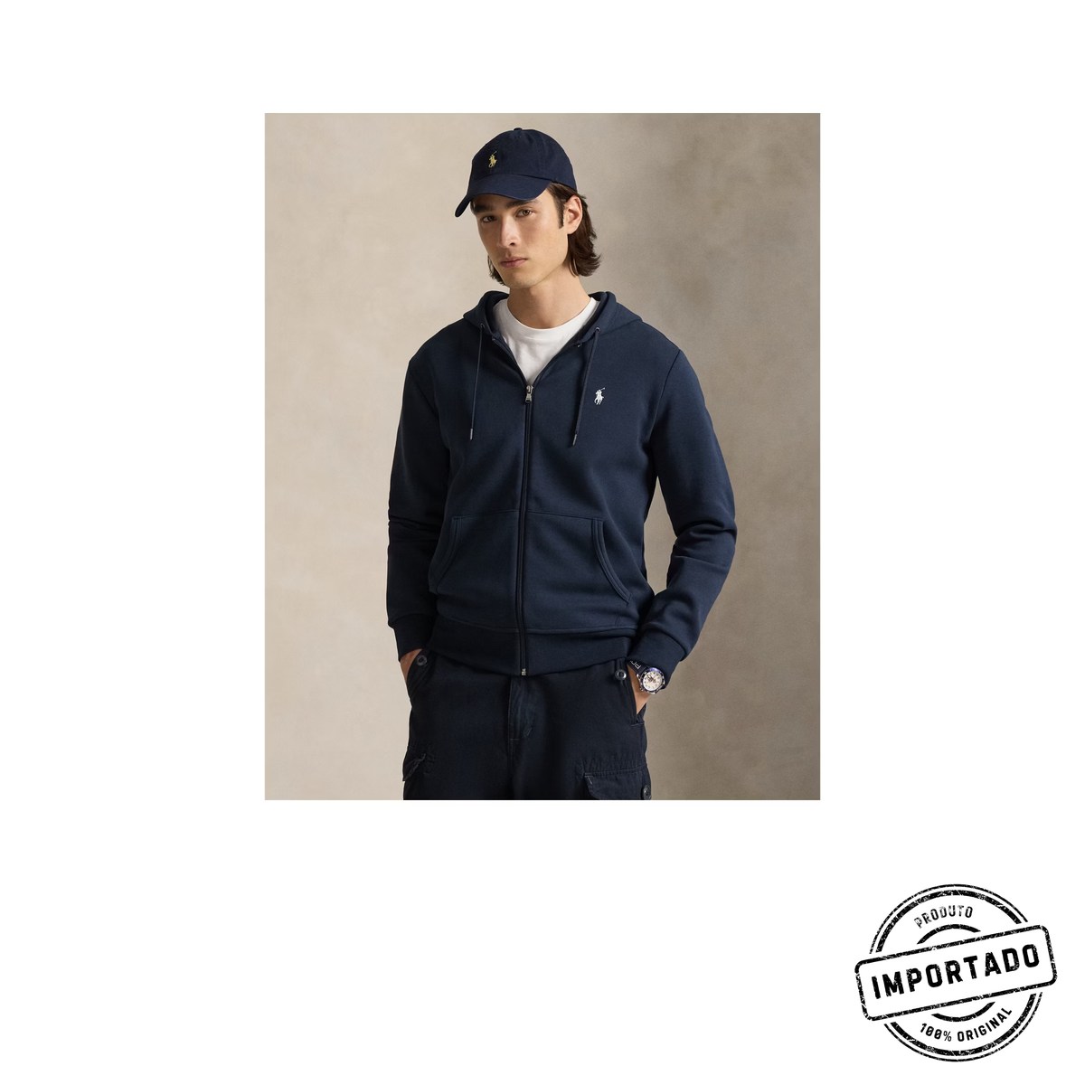 Ralph Lauren Double-Knit – Moletom com Capuz e Zíper - Imagem 1