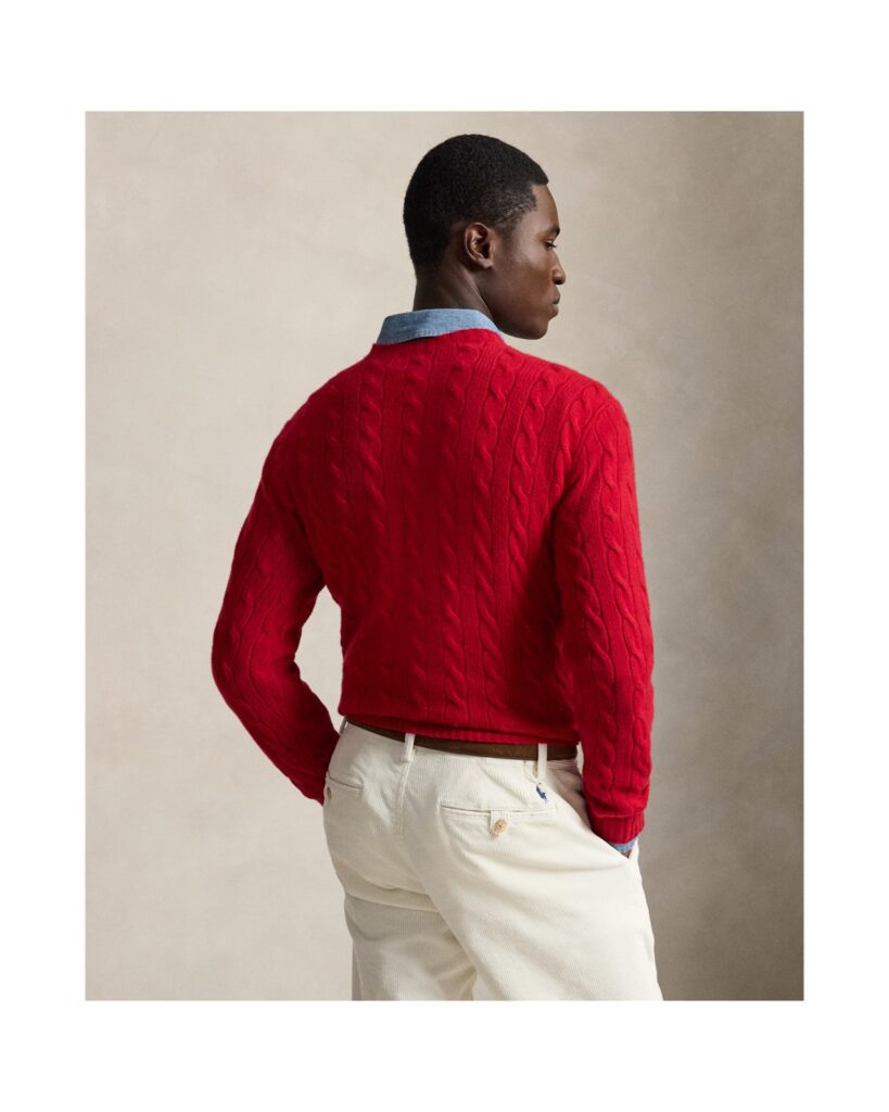 Ralph Lauren – Suéter Trançado de Lã e Cashmere
