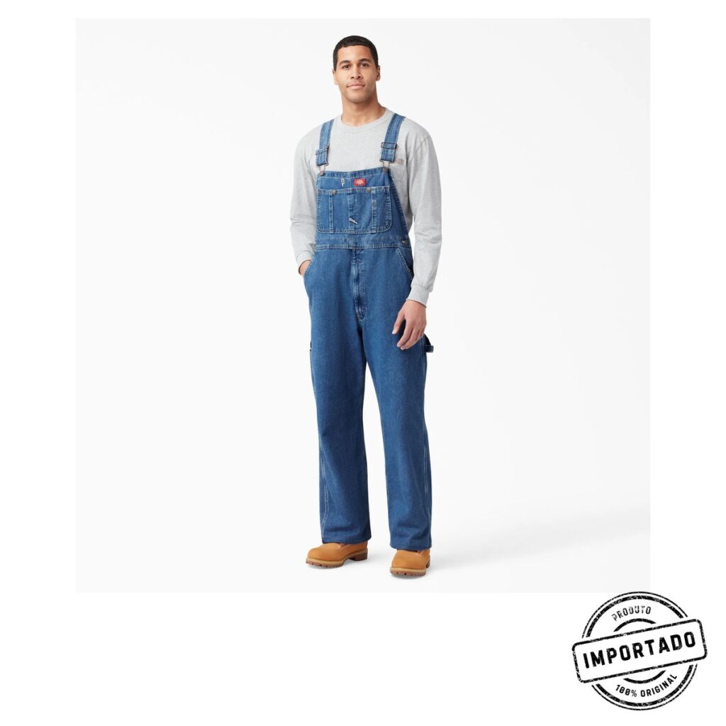 Dickies 8396 Stonewashed Indigo Bib – Jardineira Jeans Estonada