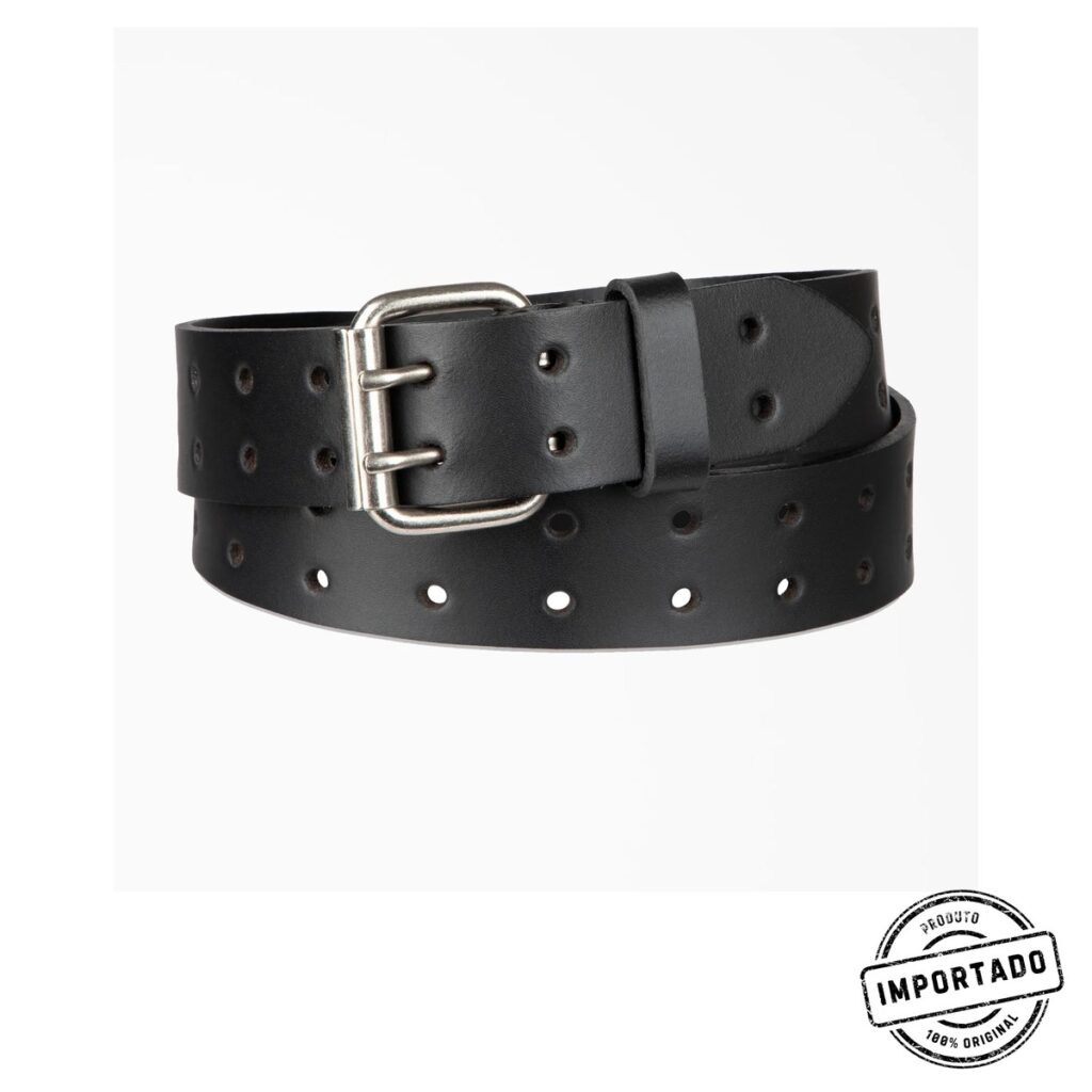 Dickies – Cinto de Couro Perfurado com Fivela Dupla