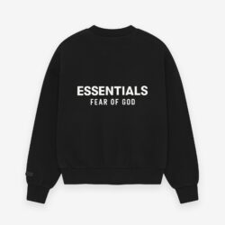 Fear of God ESSENTIALS Classic Crewneck – Conjunto Moletom e Calça (Preto) - Imagem 3