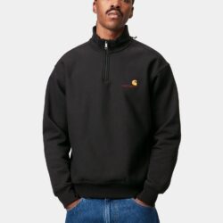 Carhartt WIP American Script – Moletom Meio Zíper (Preto) - Imagem 2