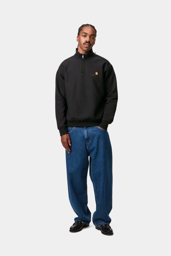 Carhartt WIP American Script – Moletom Meio Zíper (Preto)