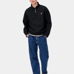 Carhartt WIP American Script – Moletom Meio Zíper (Preto) - Imagem 5