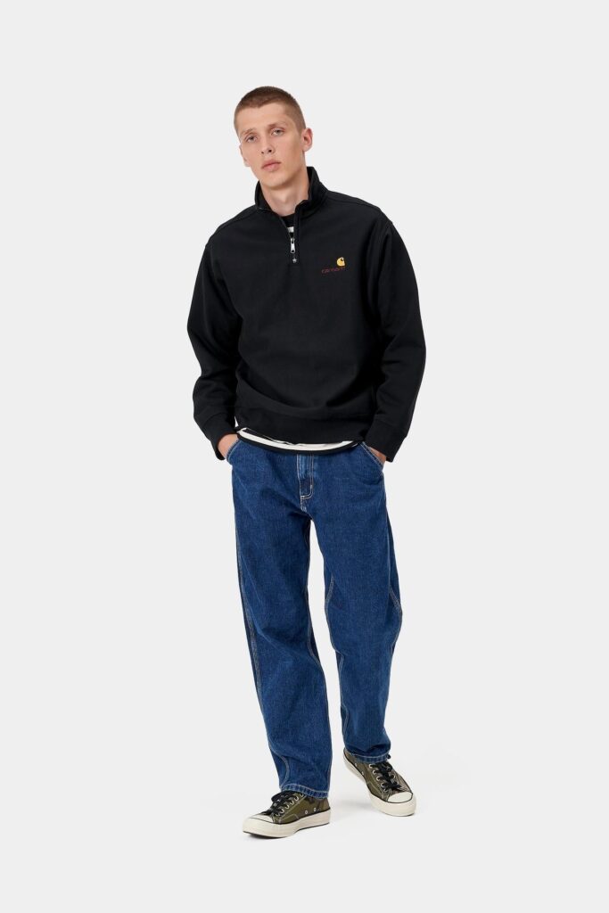 Carhartt WIP American Script – Moletom Meio Zíper (Preto)