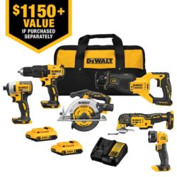 DEWALT 6-Tool 20-Volt Max Brushless Power Tool Combo Kit with Soft Case (2-Batteries and charger Included) - Imagem 2
