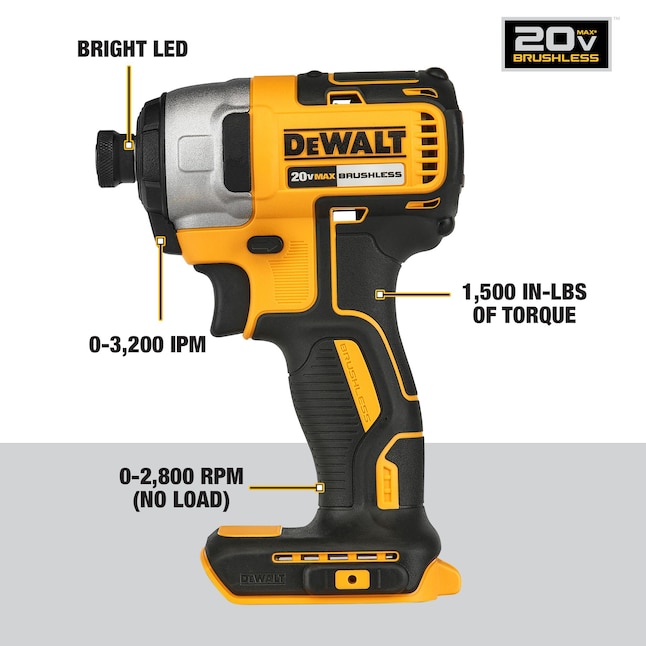 DEWALT 6-Tool 20-Volt Max Brushless Power Tool Combo Kit with Soft Case (2-Batteries and charger Included)