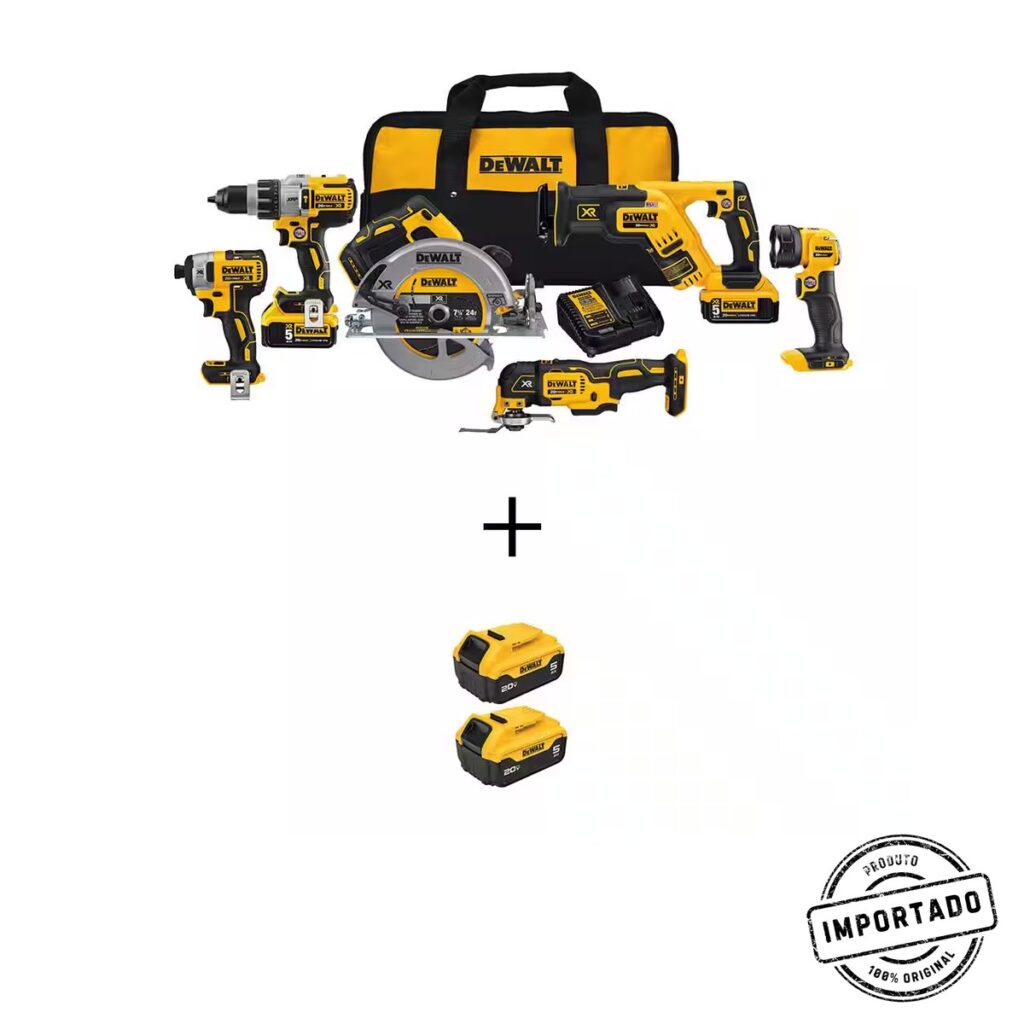 DEWALT 20V MAX Lithium-Ion Brushless Cordless 6-Tool Combo Kit with (4) 20V Premium 5.0Ah Batteries and Charger DCK694P2W2052