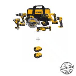 DEWALT 20V MAX Lithium-Ion Brushless Cordless 6-Tool Combo Kit with (4) 20V Premium 5.0Ah Batteries and Charger DCK694P2W2052 - Imagem 1
