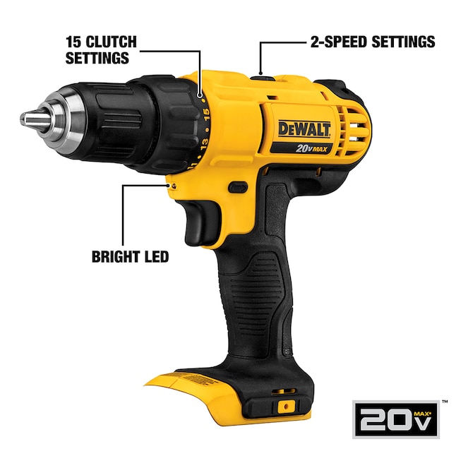 DEWALT 4-Tool 20-Volt Max Power Tool Combo Kit with Soft Case (2-Batteries and charger Included)