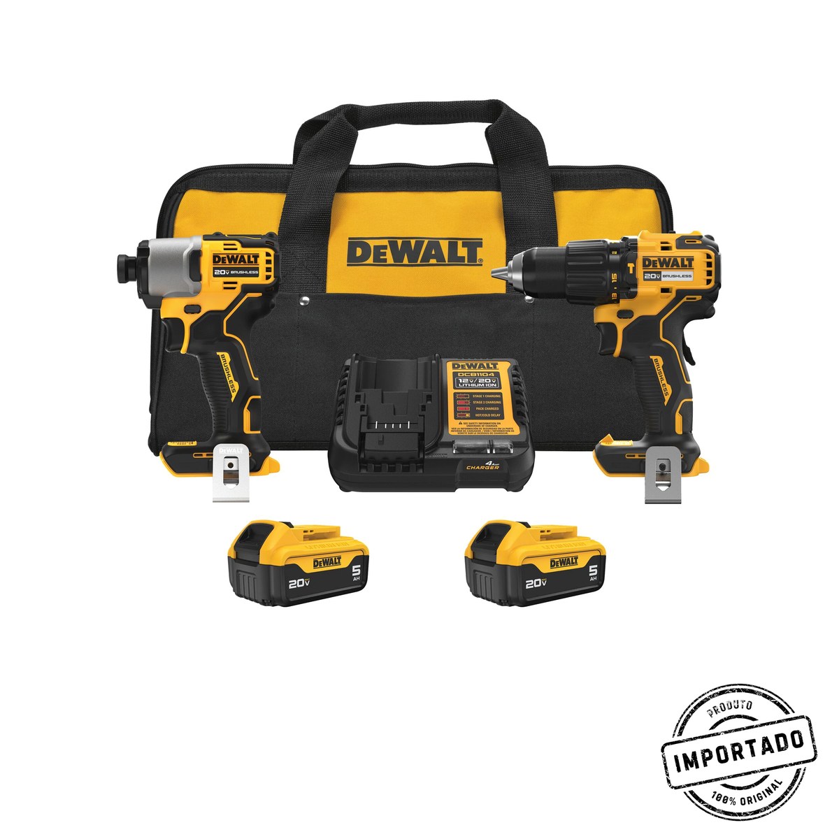 DEWALT 20-volt max 2 -Tool Brushless Power Tool Combo Kit with Soft Case ( 2 -Batteries Included and Charger Included ) - Imagem 1