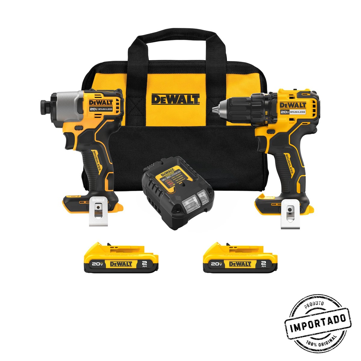 DEWALT 20V MAX 2-Tool Brushless Power Tool Combo Kit with Soft Case (2-Batteries and Charger Included) - Imagem 1