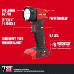 CRAFTSMAN V20 – Kit 6 Ferramentas a Bateria, 2 Baterias e Carregador - Imagem 5