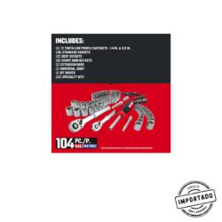 CRAFTSMAN – Jogo de Ferramentas Mecânicas Métrico e SAE com Maleta (104 Peças) - Imagem 1