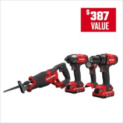 CRAFTSMAN V20 – Kit 4 Ferramentas a Bateria, 2 Baterias e Carregador - Imagem 2
