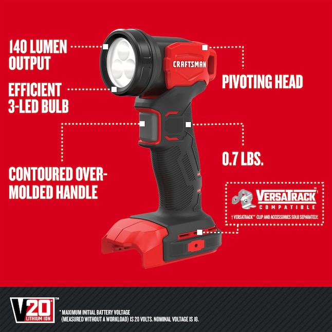 CRAFTSMAN V20 – Kit 4 Ferramentas a Bateria, 2 Baterias e Carregador