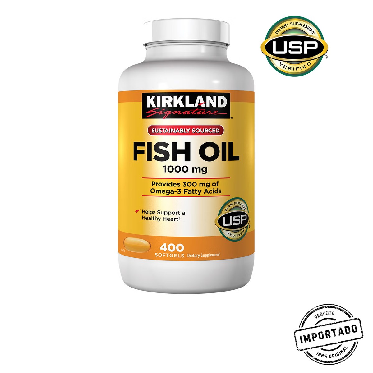 Kirkland Signature Fish Oil 1000 mg, 400 Softgels - Imagem 1