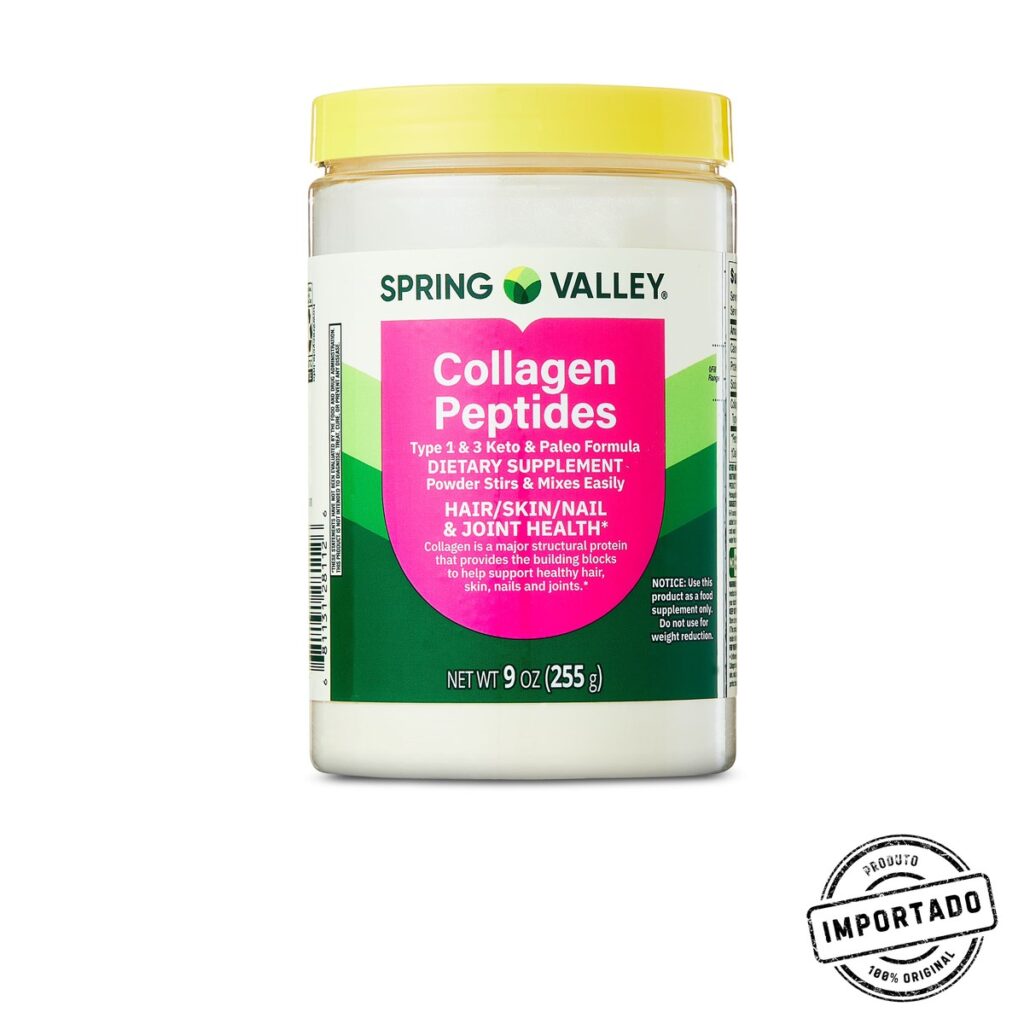 Spring Valley Peptídeos de Colágeno Tipos 1 e 3 — 9 oz
