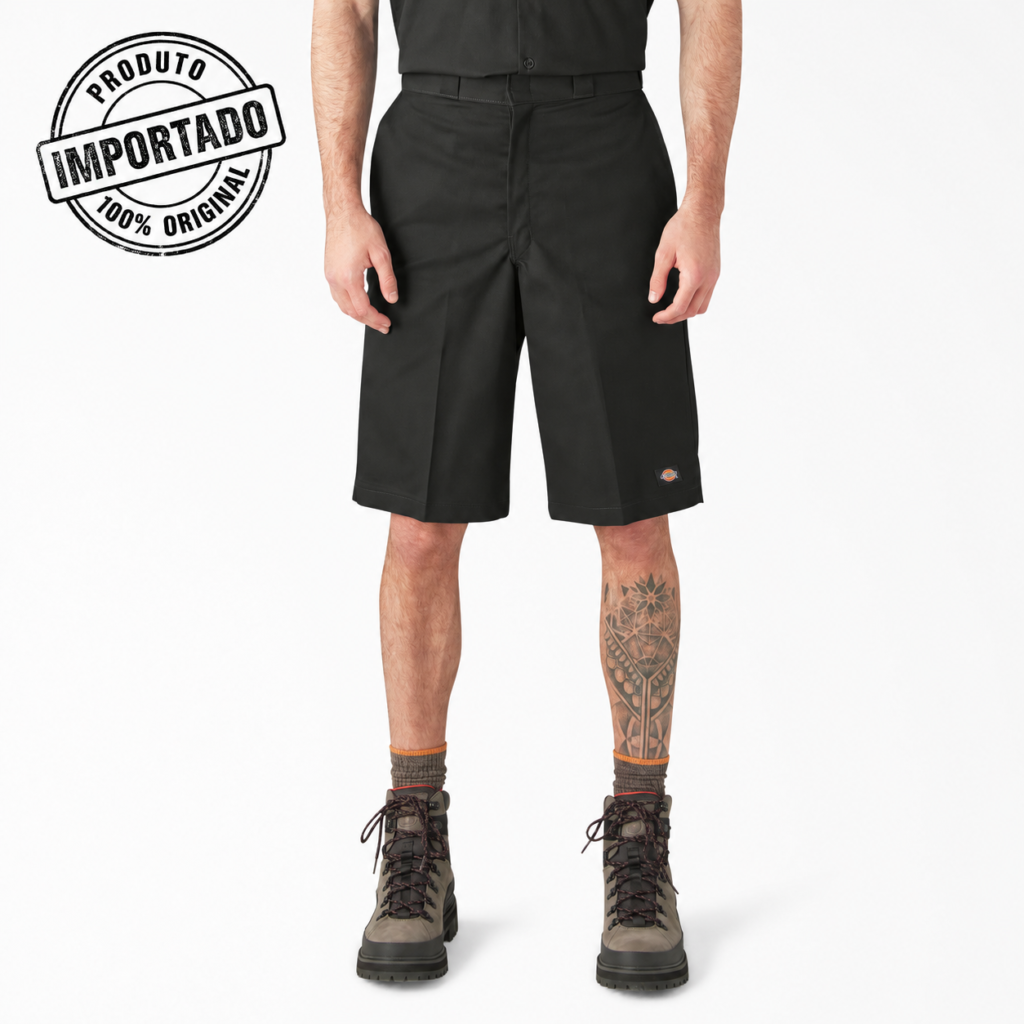 Dickies 42283 – Bermuda de Trabalho Masculina Loose Fit 13 Polegadas