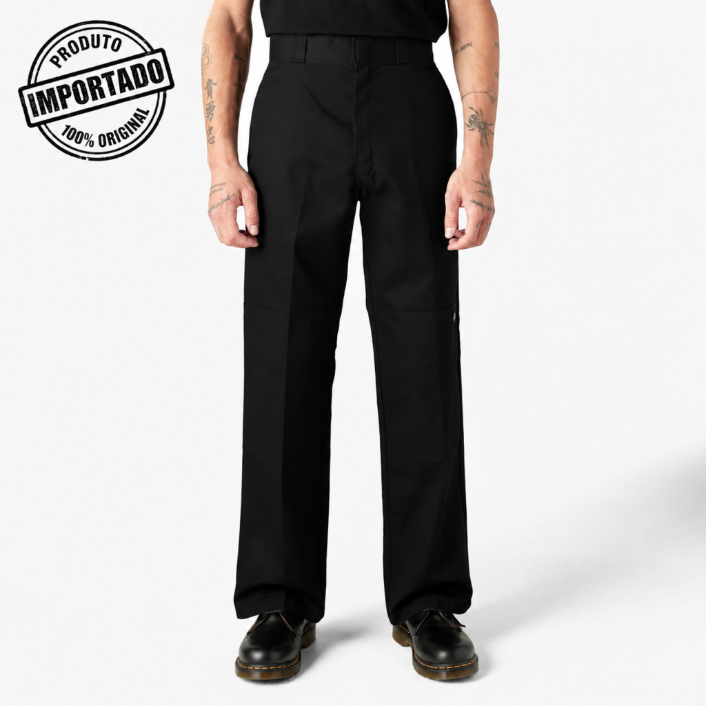 Dickies 85283 Double Knee – Calça de Trabalho Masculina Loose Fit