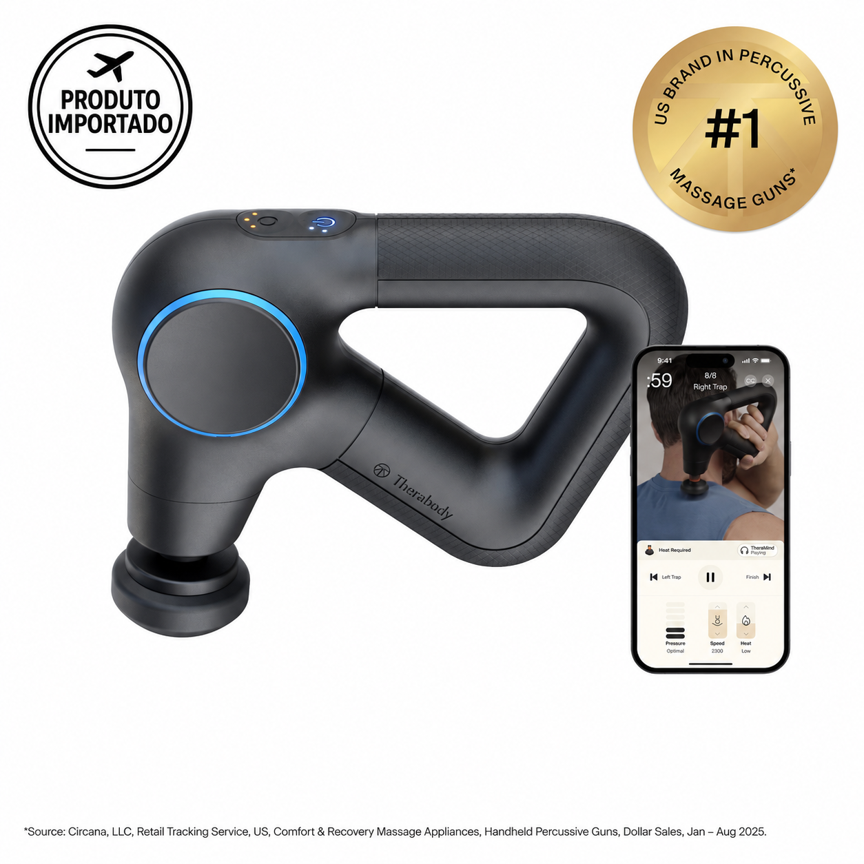 Therabody Theragun Prime Plus – Massageador Percussivo com Aquecimento - Imagem 1