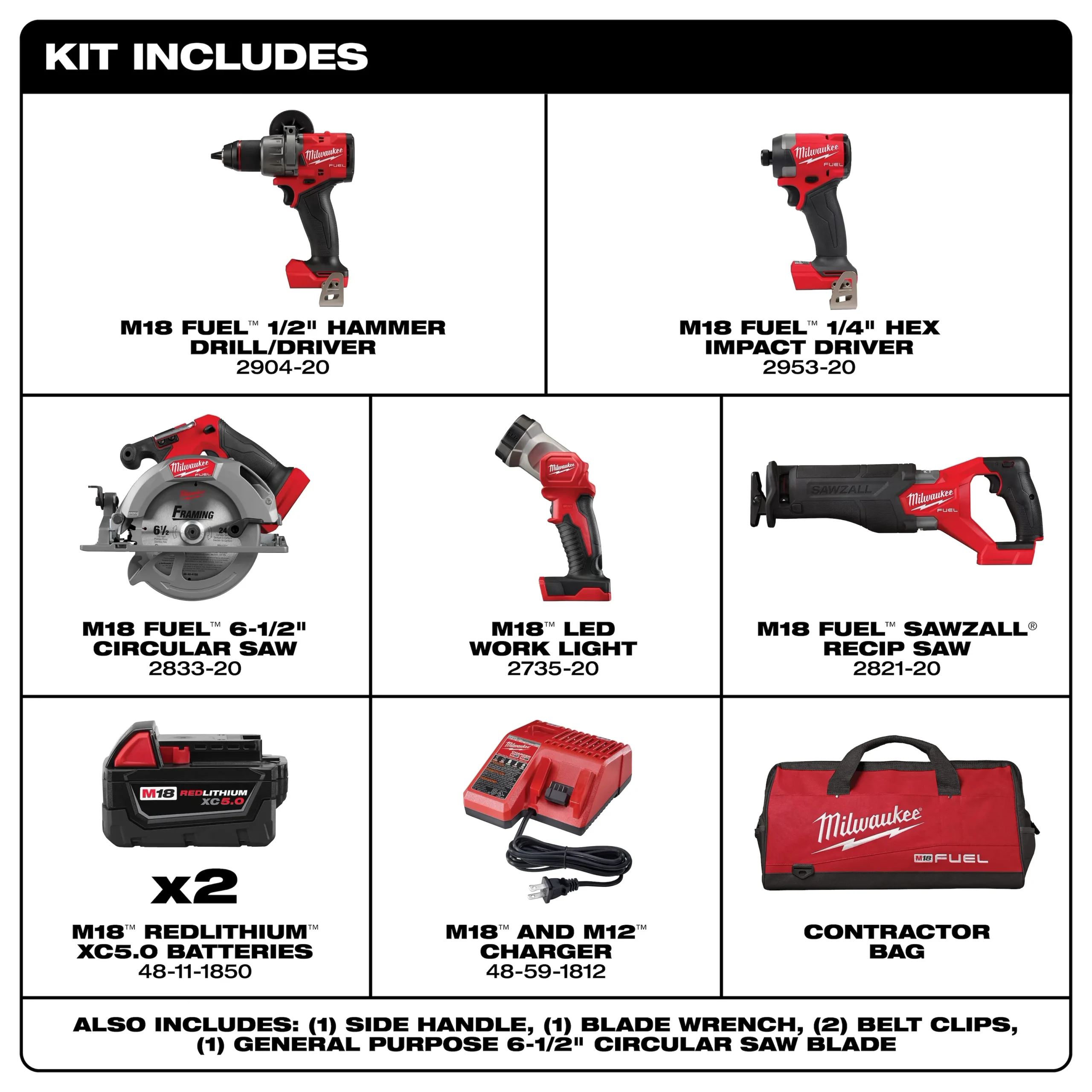 Milwaukee M18 Fuel 18V Lithium Ion Brushless Cordless Combo Kit W 2 5 0 Ah Battery Charger Packout Tool Box 4 Tool 3697 24Po - Imagem 3