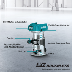 Makita XTR01Z — Tupia Compacta a Bateria 18 V LXT - Imagem 1