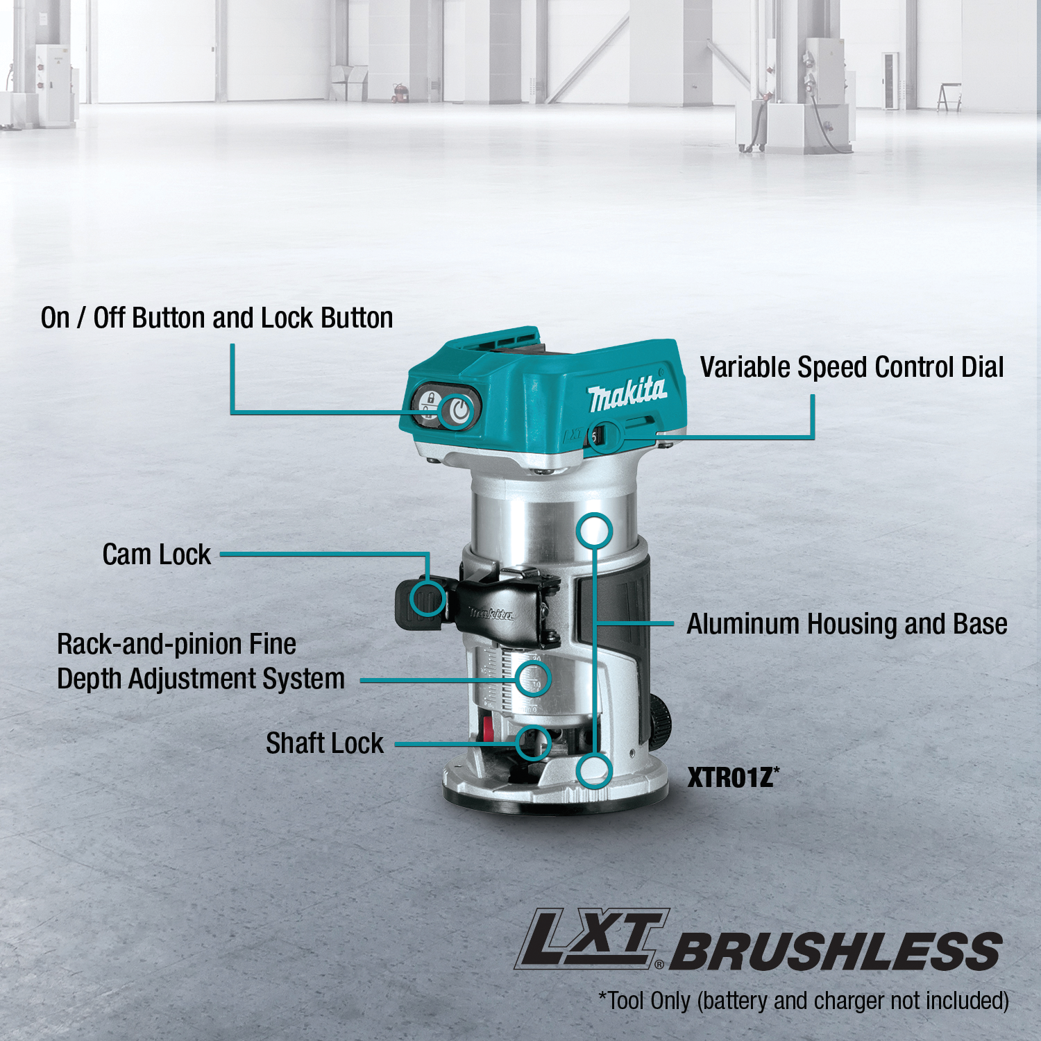 Makita XTR01Z — Tupia Compacta a Bateria 18 V LXT - Imagem 1