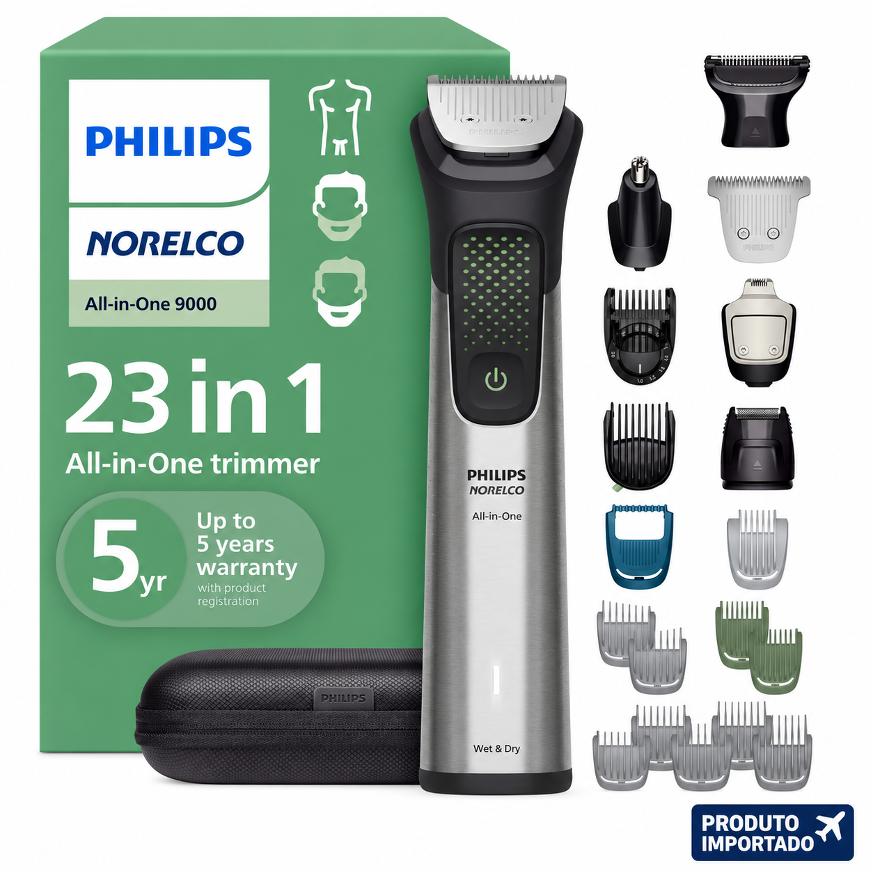 Philips Norelco All-in-One 9000 MG9575/49 – Kit Aparador 23 Peças - Imagem 1